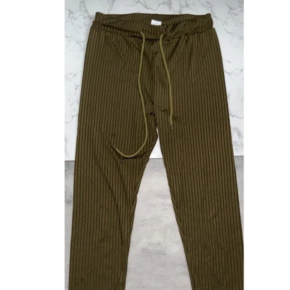 Shein SXY Rib-Knit-O-Ring Zipper Drawstring Hoodie & Leggings - Picture 9 of 10